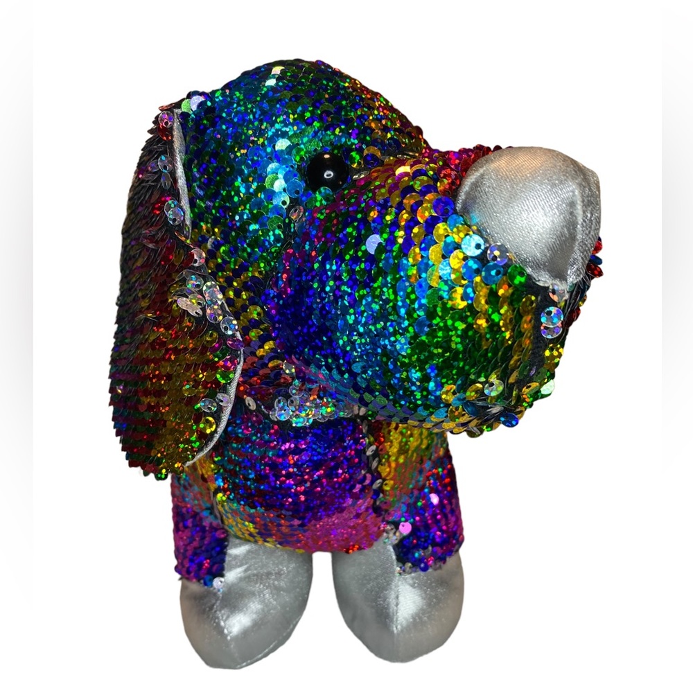 Dan Dee DACHSHUND Sequin Flip Plush Large RAINBOW Weiner Dog Stuffed Animal - Picture 2 of 6